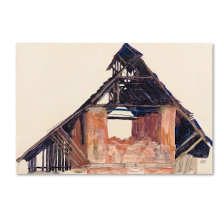 Trademark Fine Art Egon Schiele 'Old Gable' Canvas Art, 30x47 AA00297-C3047GG